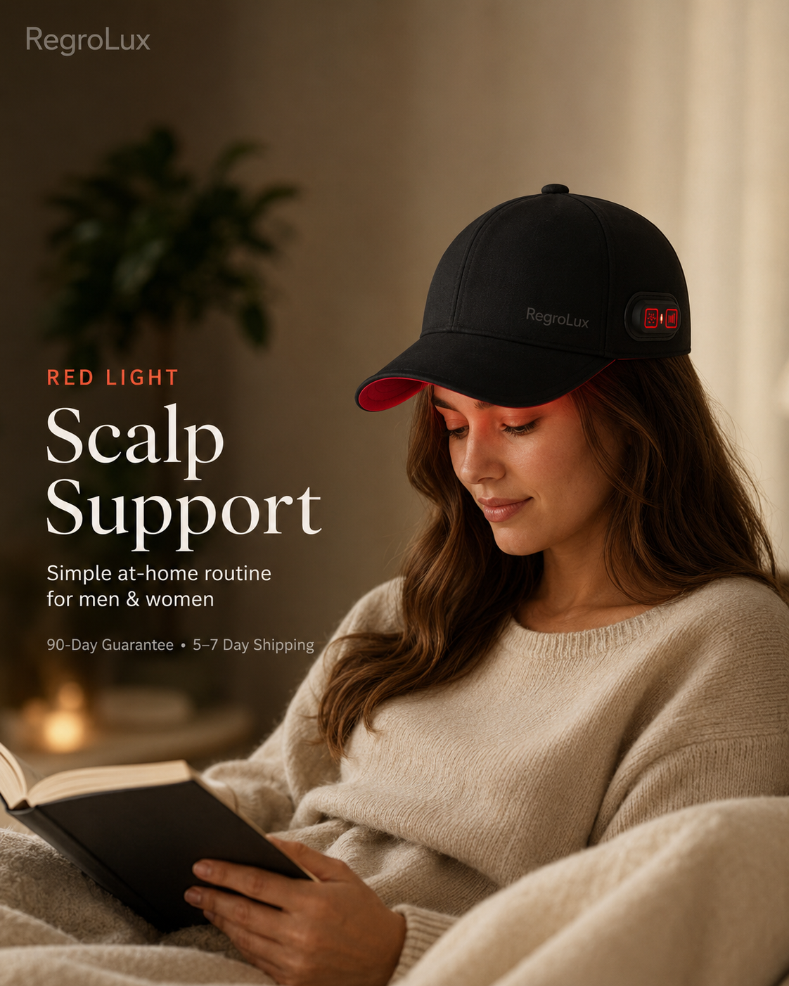 RegroLux red light scalp support lifestyle hero image